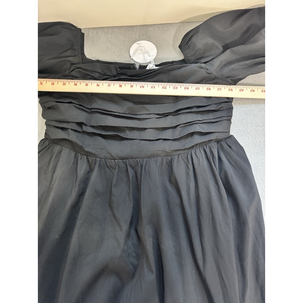 Petal & Pup Puff Sleeve Midi Dress XL Black Romantic Classic Feminine Milkmaid - Picture 4 of 14